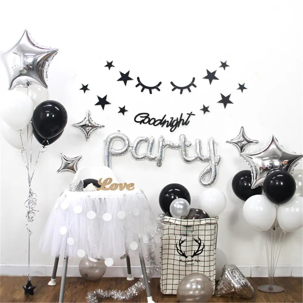 Ins вечерние Вечеринка воздушные шары милые ресницы флаги баннер День Рождения