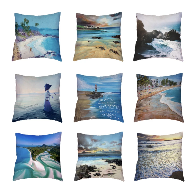 Расслабляющий океан пейзаж белые наволочки тропический дождь ЛЕС ДЕРЕВЬЯ пледы