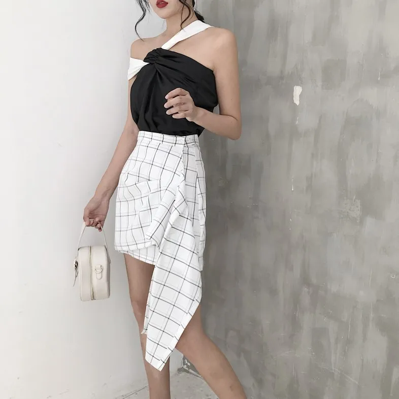 2018 модные комплекты из двух предметов дамы без бретелек пикантные Короткие топы