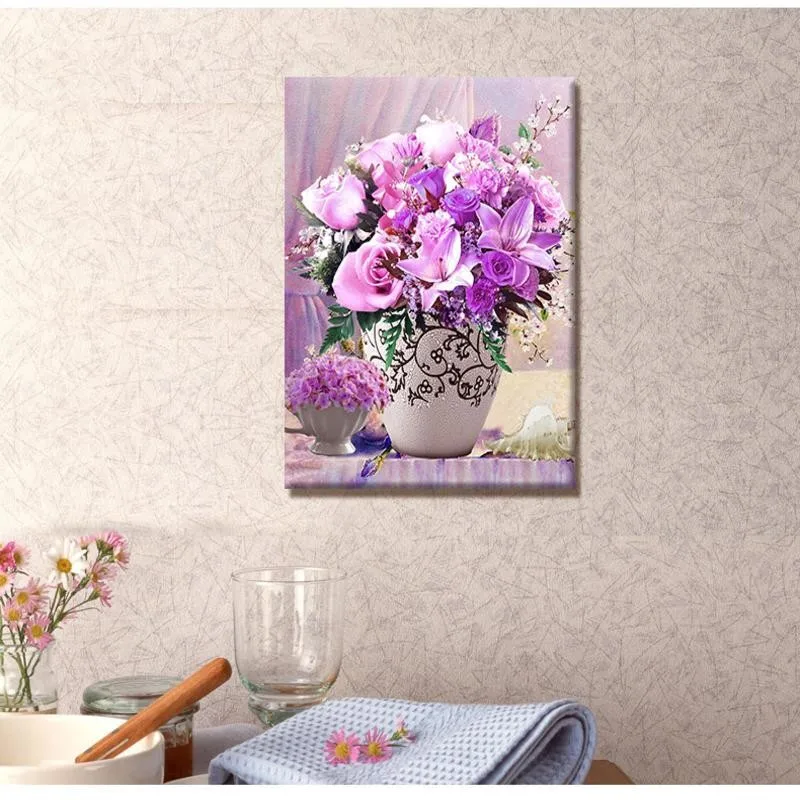 DIY diamond Painting flowers 5d Cross Stitch full embroidery mosaic diamonds wall stickers home decor chrismas gift | Дом и сад