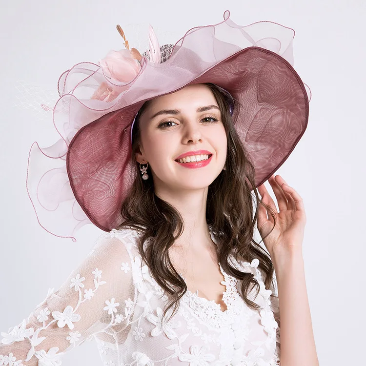 

MIARA.L new EU women's summer sun hat with large flower-mesh sun hat fashion cap