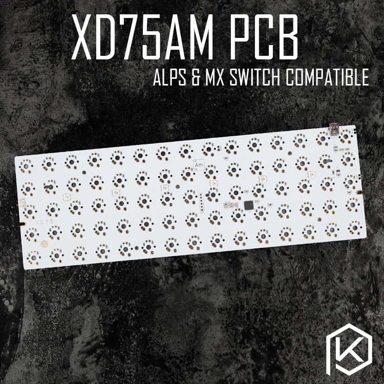 

xd75 xd75am Custom Mechanical Keyboard alps matias mx compatible 75 keys Underglow RGB PCB GH60 60% programmed gh60 kle planck