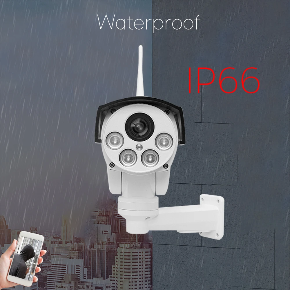 Камера Безопасности 2MP 5MP Bullet WiFi IP камера PTZ 5x оптический зум