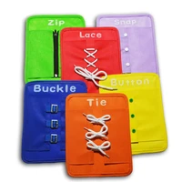 6 pcsset baby early learning kits basic life skills toys learn to dress boards button buckle lace tie educational toy kids gift