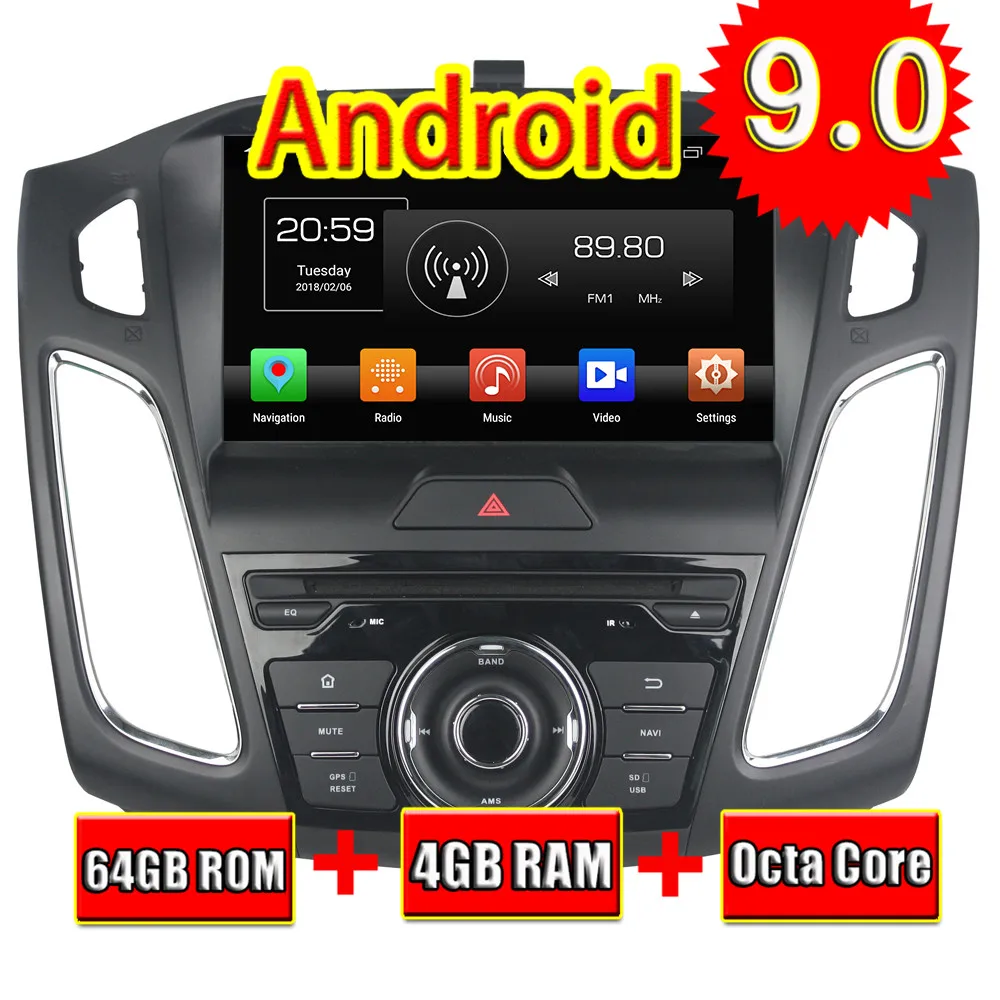 Автомобильный DVD плеер Topnavi 9 дюймов Android 0 радио CD для Ford Focus 2015 2016 2017 2018 стерео