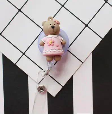 1 шт. coffee bear Выдвижная тяга бейдж катушка ID ремешок Имя бирка держатель карты Бейдж катушки Доктор Медсестры поставки