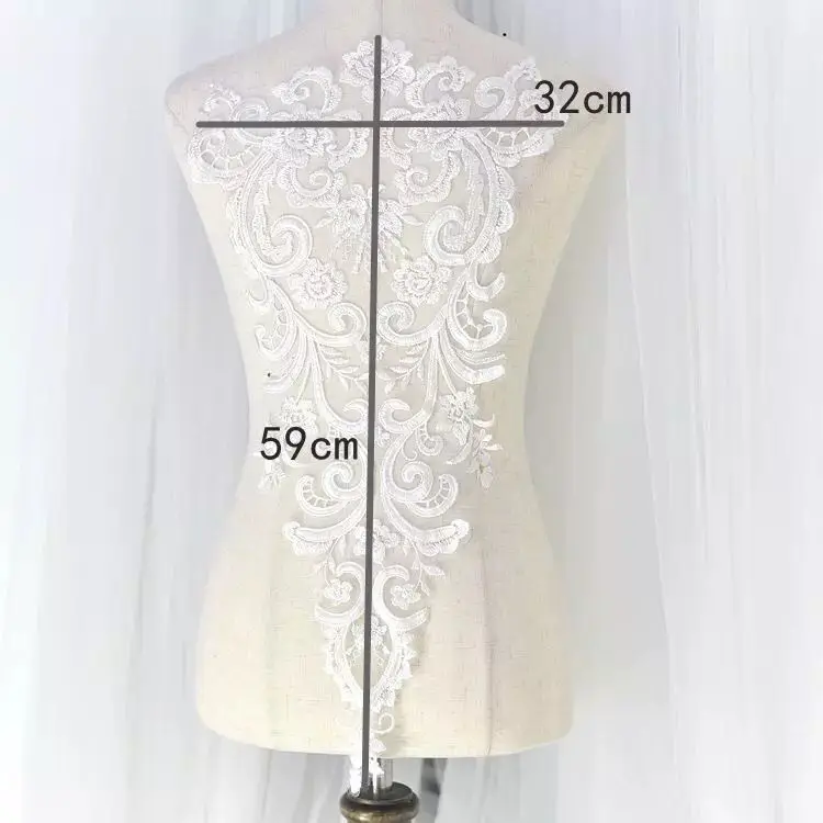 4 шт. кружевная вышитая аппликация в виде цветка слоновой кости|wedding fabric|lace