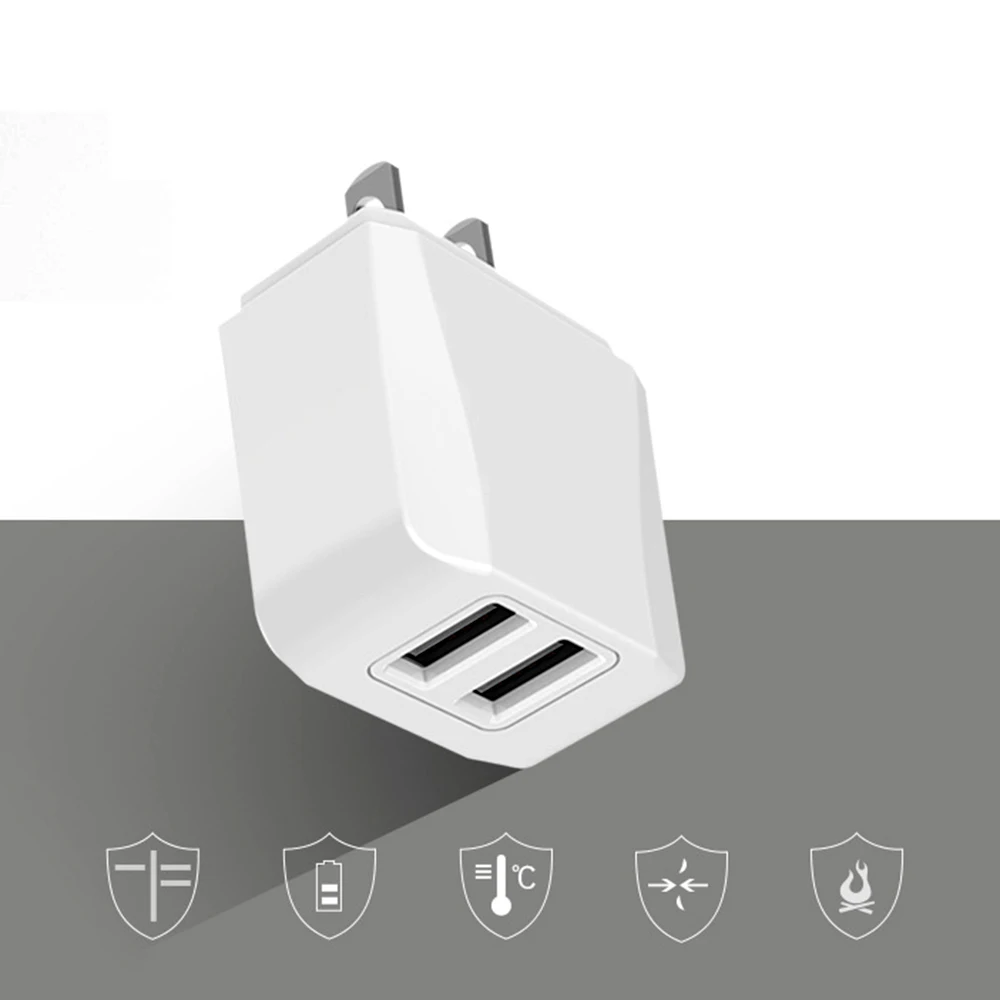 Двойное зарядное устройство USB мобильный телефон США вилка для путешествий