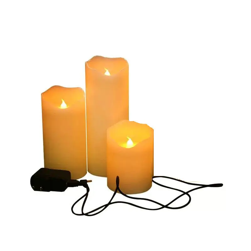 Набор из 3 перезаряжаемых светодиодных столбов с питанием от USB парафиновая свеча