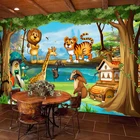 3D настенные фрески, красивый мультяшный лес, животный мир, фотообои для детской комнаты, папье Peint Enfant, экологичные фрески