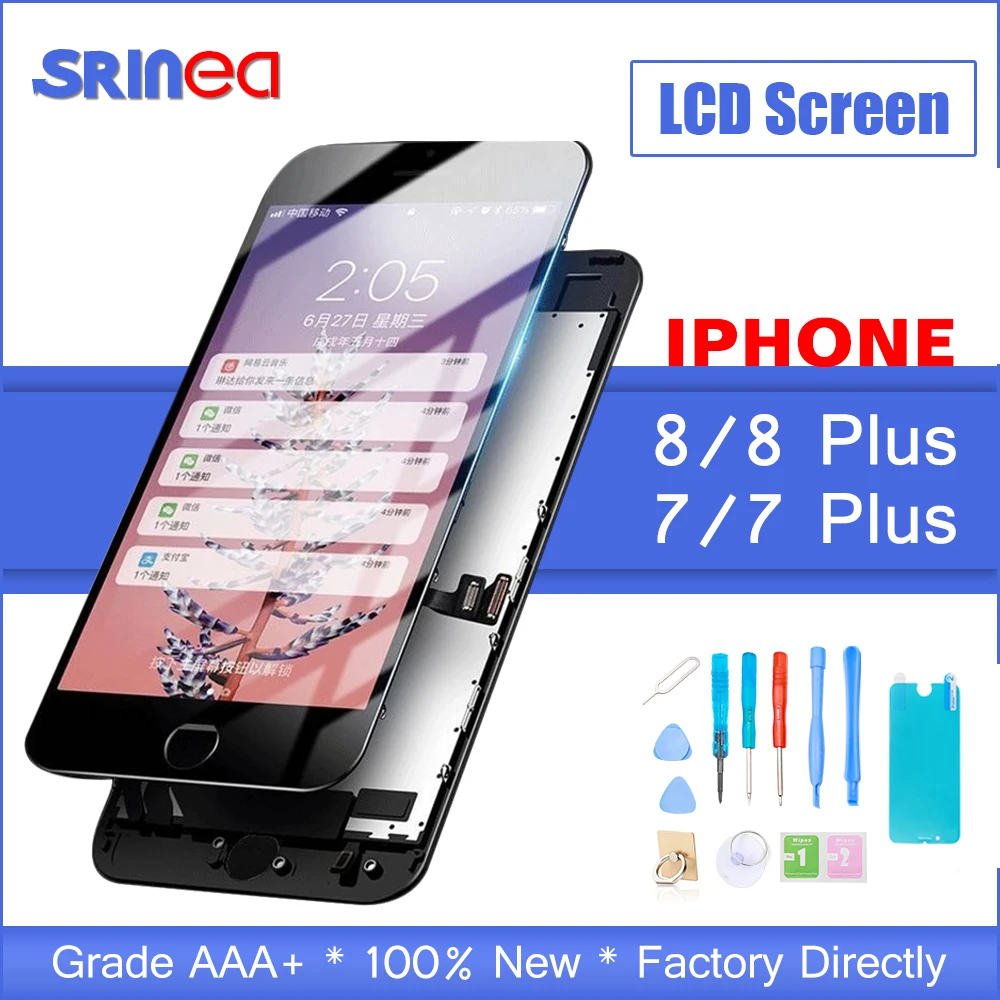 ЖК-дисплей для iPhone 7 8 Plus сенсорный экран дигитайзер Apple i phone ipone p plus сборка замена 3D