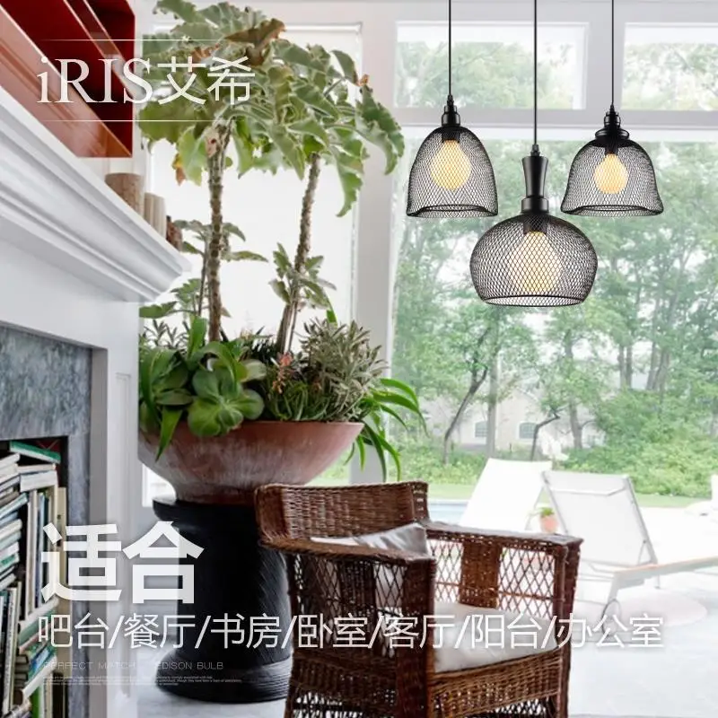 Retro Loft Style Industrial Lamp Vintage Pendant Light Fixtures With Metal Cages Lustre Para Sala | Освещение