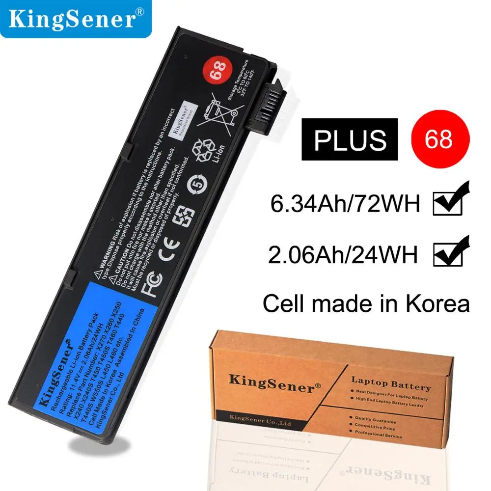 KingSener X240 Батарея для lenovo Thinkpad X270 X260 T560 X240S X250 T450 T470P T450S T440 T440S K2450 W550S 45N1136 45N1134 68