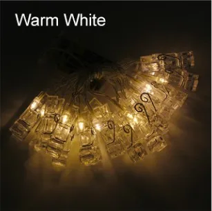Warm White Светодиодный светильник с зажимом для фото, держатель s, сказочный светильник s для подвешивания фотографий, карточные фотографии, Memos RGB, теплый белый декоративный светильник - Испускаемый цвет: Warm White