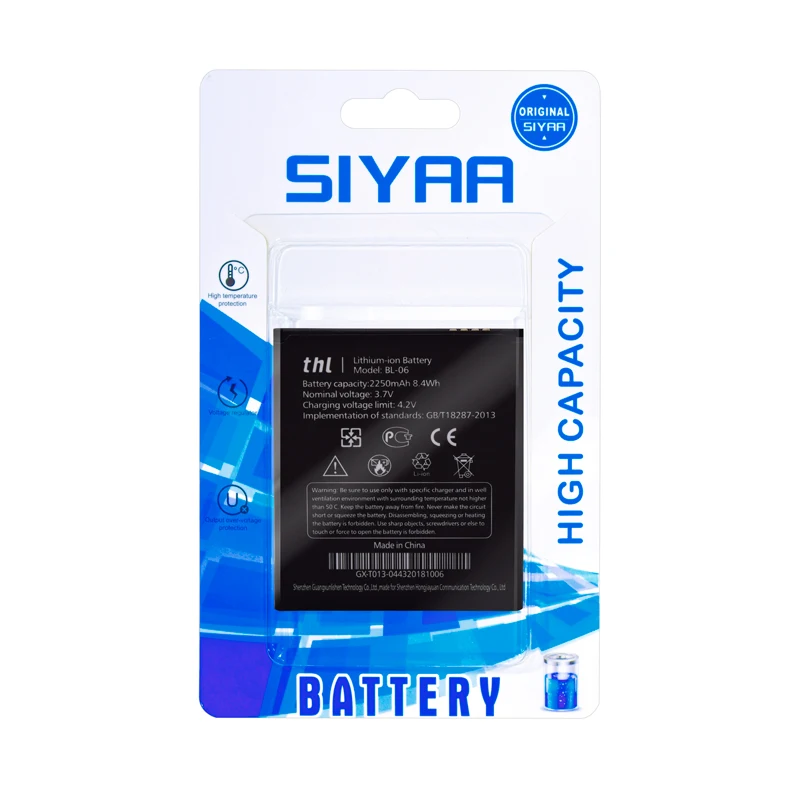 Оригинальная батарея SIYAA BL-06 W100 W200 BL08 для THL T6 Pro T6S 2015 A W200S W200C W100S | Мобильные