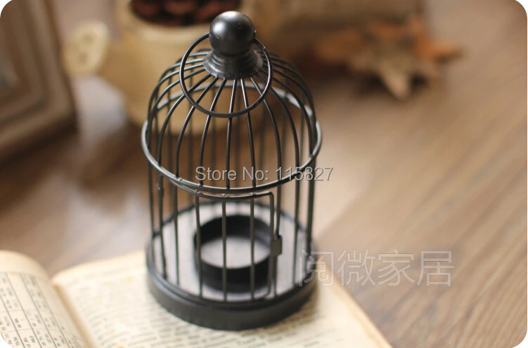 Бесплатная доставка! Классический черный цвет Железный подсвечник свадебный