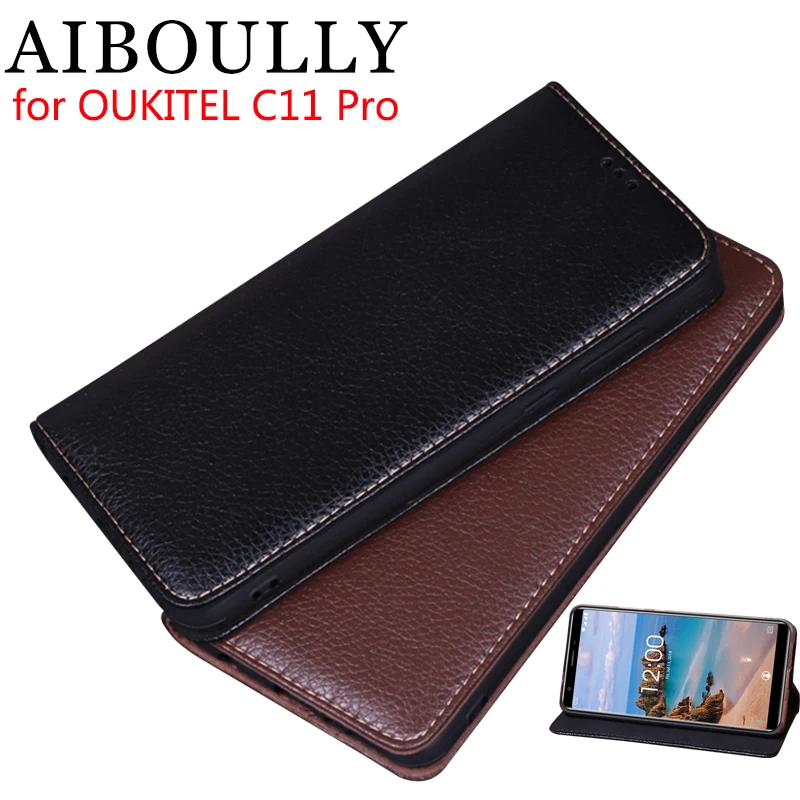 Чехол AIBOULLY для OUKITEL C11 Pro мягкий силиконовый кожаный чехол с откидной крышкой