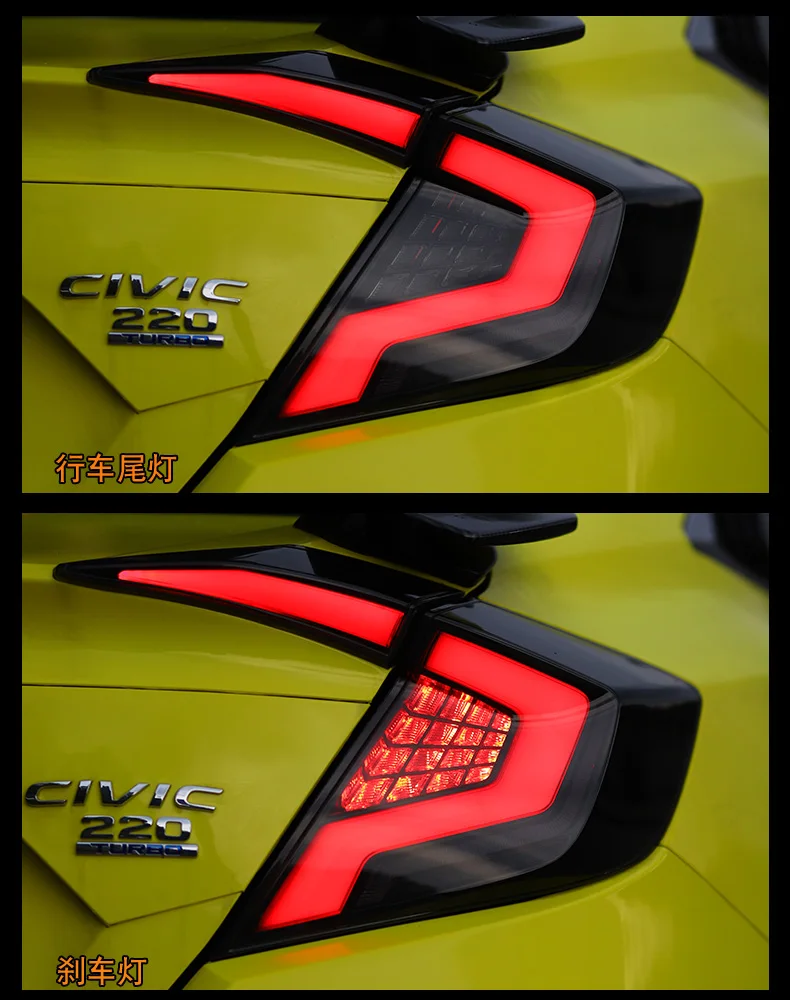 Автомобильный Стайлинг для Honda Civic задний фонарь- Civic светодиодный задний фонарь DRL светодиодный динамический сигнальный тормоз аксессуары заднего хода
