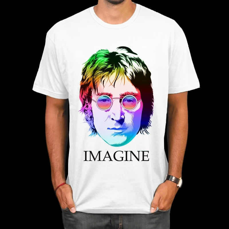 Мужская забавная футболка с принтом в стиле панк-рок John Winston Lennon Повседневная