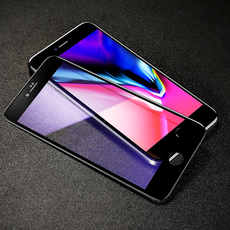 5D защита экрана Baseus для iPhone 7 8 закаленное стекло на весь экран с защитой от синего