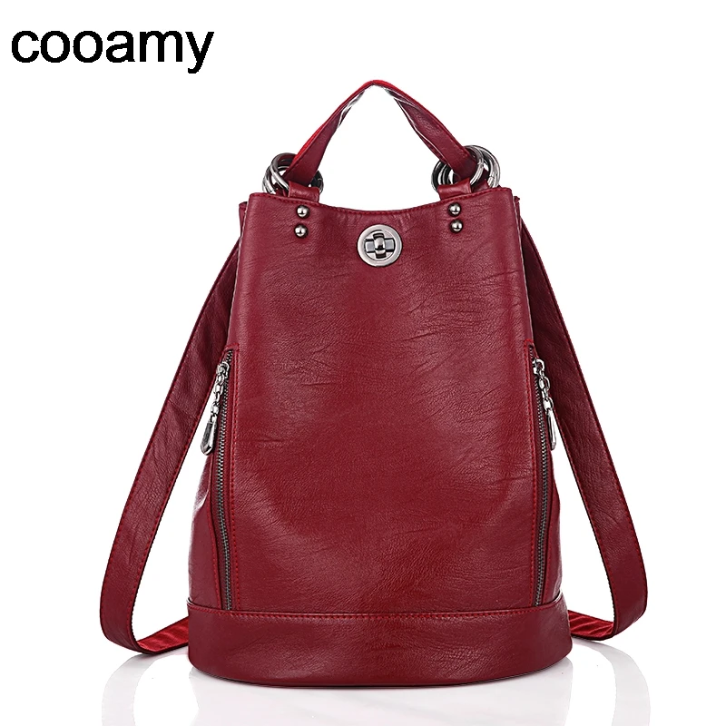 Новый Модный женский рюкзак из искусственной кожи женская сумка-ведро школьная