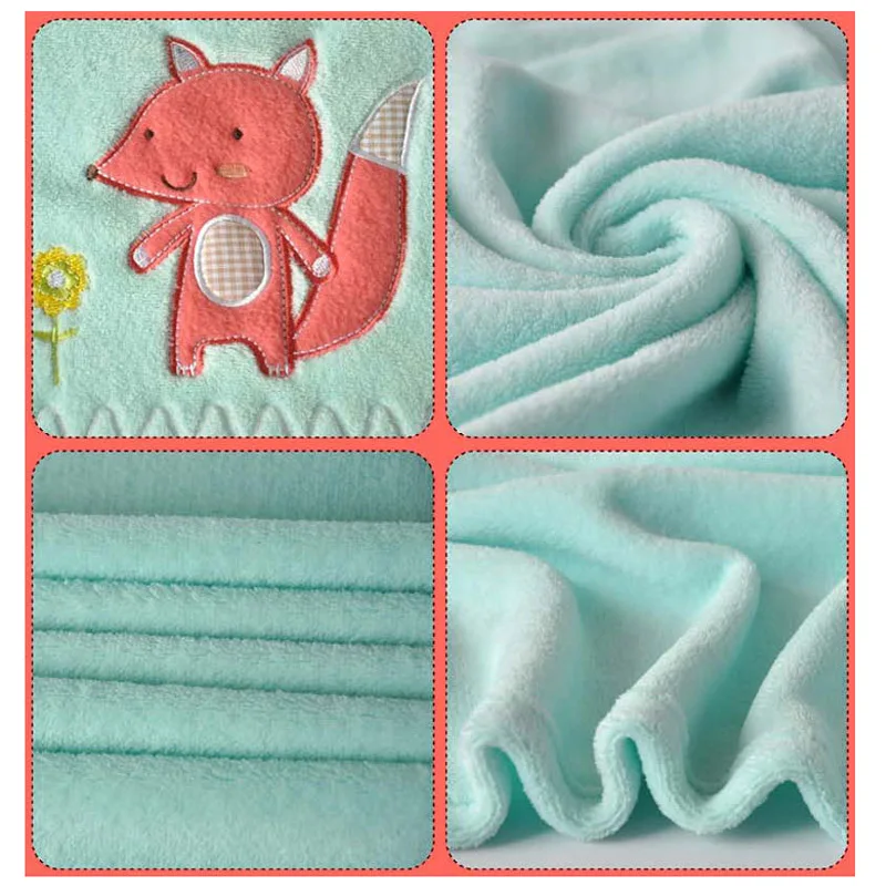 Коралловый флис мультфильм полотенце животного сова кролик лиса Лев Мягкий