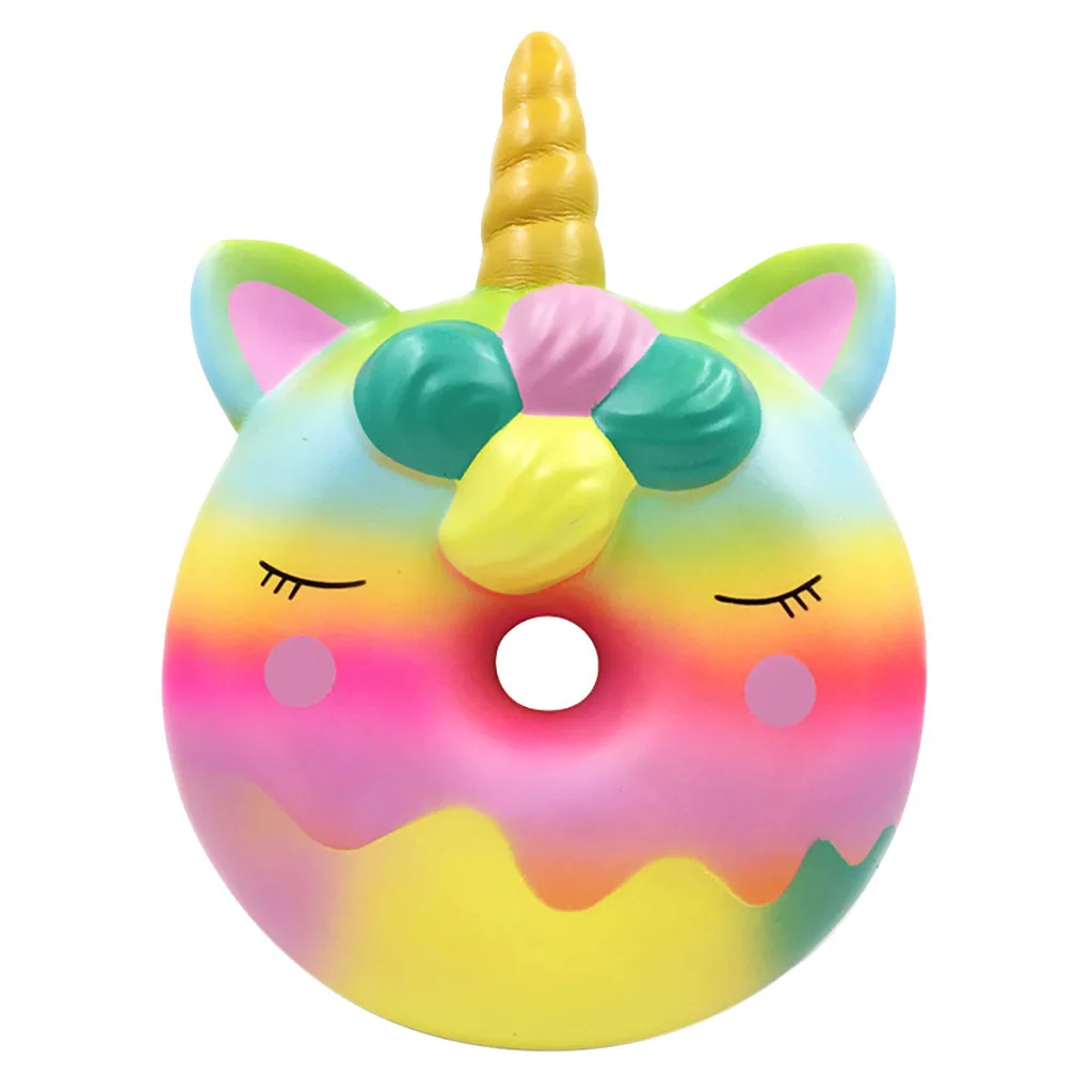 Мягкое милое Kawaii Jumbo Rainbow пончик снятие стресса Ароматические супер медленно