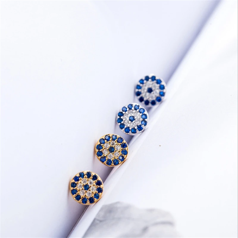 

Eye Pendientes Oorbellen Brincos Hot Sale Authentic Tibetan Silver Evil Eye Stud Earrings Nazar Boncuk For Women Fashion Jewelry