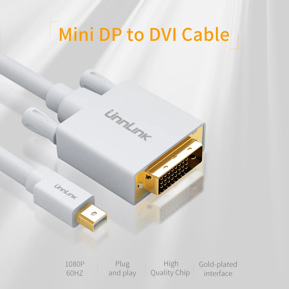 Unnlink 1 5 m Mini DisplayPort DP to DVI D 24 + кабель FHD 1080P @ 60Hz Thunderbolt2 для MacBook проектор ТВ
