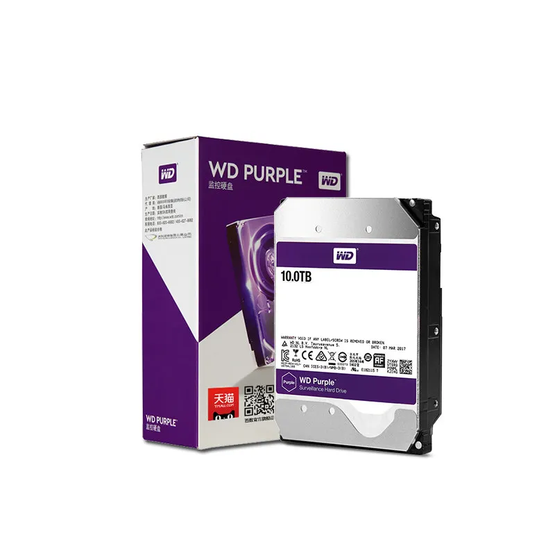 

WD Purple 10TB Surveillance Hard Disk Drive SATA 256MB 3.5" Interal HDD for cctv Camera AHD DVR IP NVR WD102EJRX