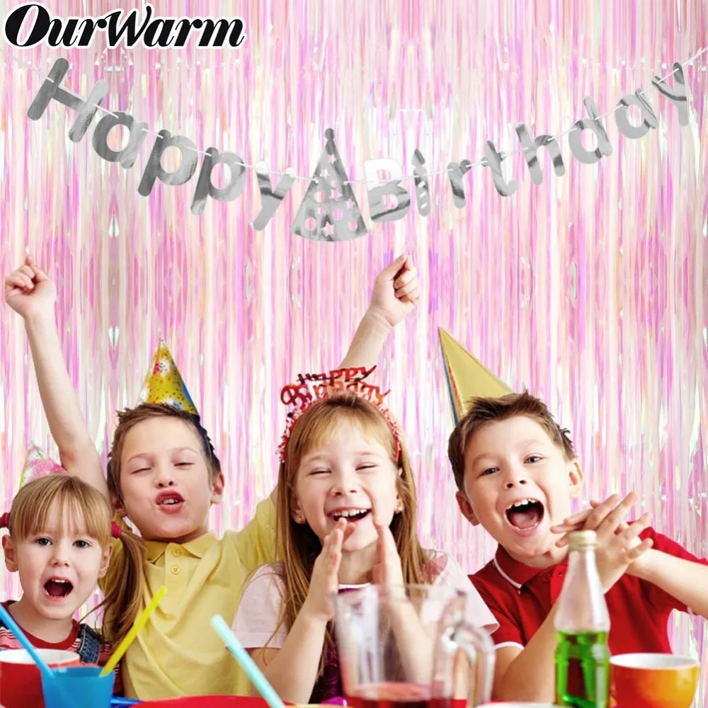 OurWarm 2 м/3 м блестящая Роза дождь занавес фон Свадьба День Рождения Вечеринка
