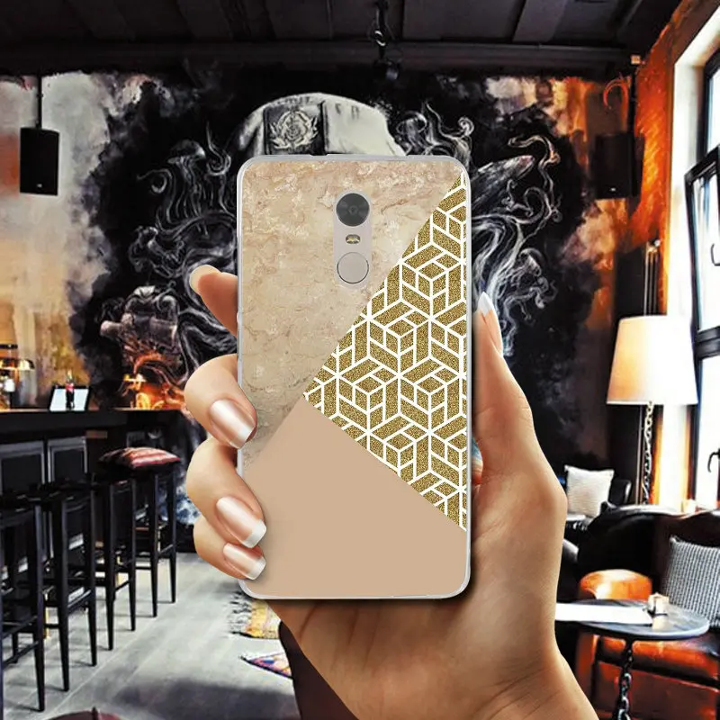 Heart Light Gold Pink Geometric Soft Mobile Phone Accessories for Xiaomi Mi Redmi Note 2 3 3S 4 4X 4A 5 5S 6 8 A1 Pro Plus |