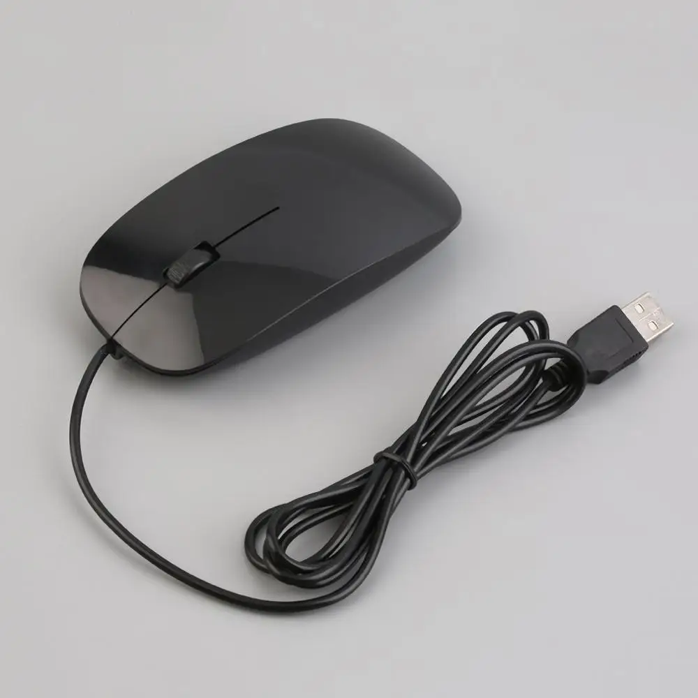 Черный Игровая мышь, ультра тонкая проводная USB геймерская мышь, геймерская мышь для компьютера, ПК, 3 кнопки, 1200 dpi, роликовая USB игровая мышь s - Цвет: Черный