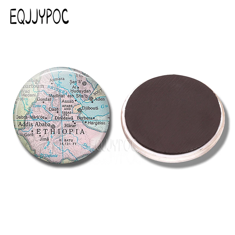 Союзная Демократическая Республика Эфиопия флаг карта 30 мм магнит на