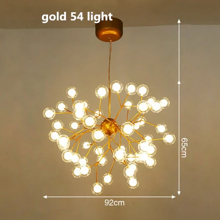 gold 54 light Современные двойные стеклянные абажуры G4 светодиодные подвесные лампы, подвесные светильники для гостиной, подвесные лампы - Цвет корпуса: gold 54 light