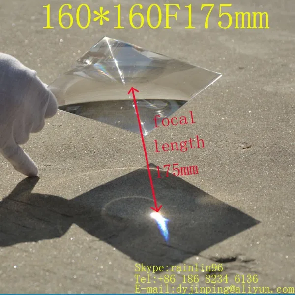 

Высококонцентрированные квадратные линзы Френеля 200*200 мм фокусное расстояние 140 мм Температура фокусного расстояния может достигать 180 градусов