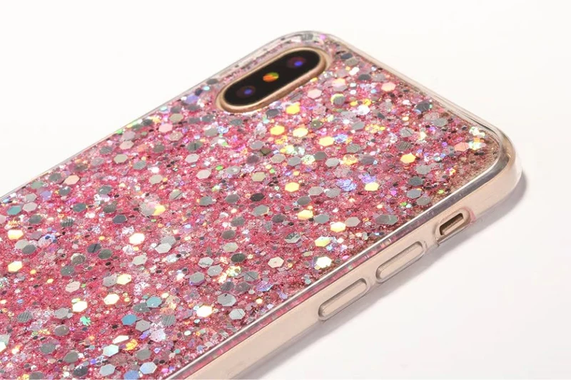 Блестящий блестящий чехол для телефона с блестками для iphone 11, 11Pro, Max, XS, Max, XR, X, 6, 6 S, 7, 8 Plus, цветной блестящий чехол s