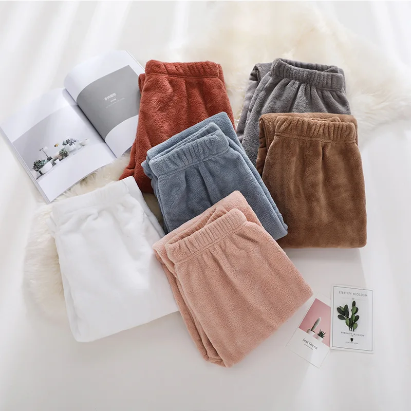 Зимняя домашняя одежда для пар штаны сна фланелевые пижамы отдыха мужчин и