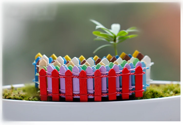 10 pcs Lattice Wooden Fence Mini Signs Fairy Dollhouse Garden Plant Figurine Decor Ornament Landscape Miniatures | Дом и сад