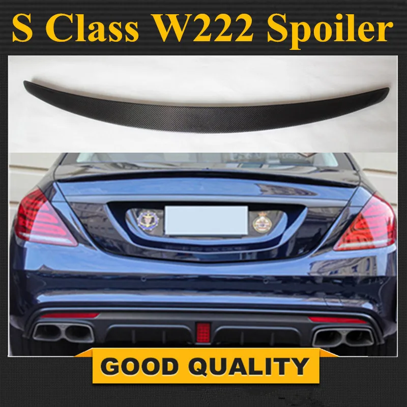 W222 новый стиль cf спойлер задние крылья багажника для Mercedes S class 2014 2015 S320 S400 S500 S600 benz