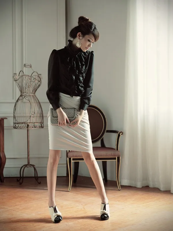 Благородная Элегантная атласная блузка со стоячим воротником и бантом, Женская Классическая Модная Тонкая блузка,, высокое качество