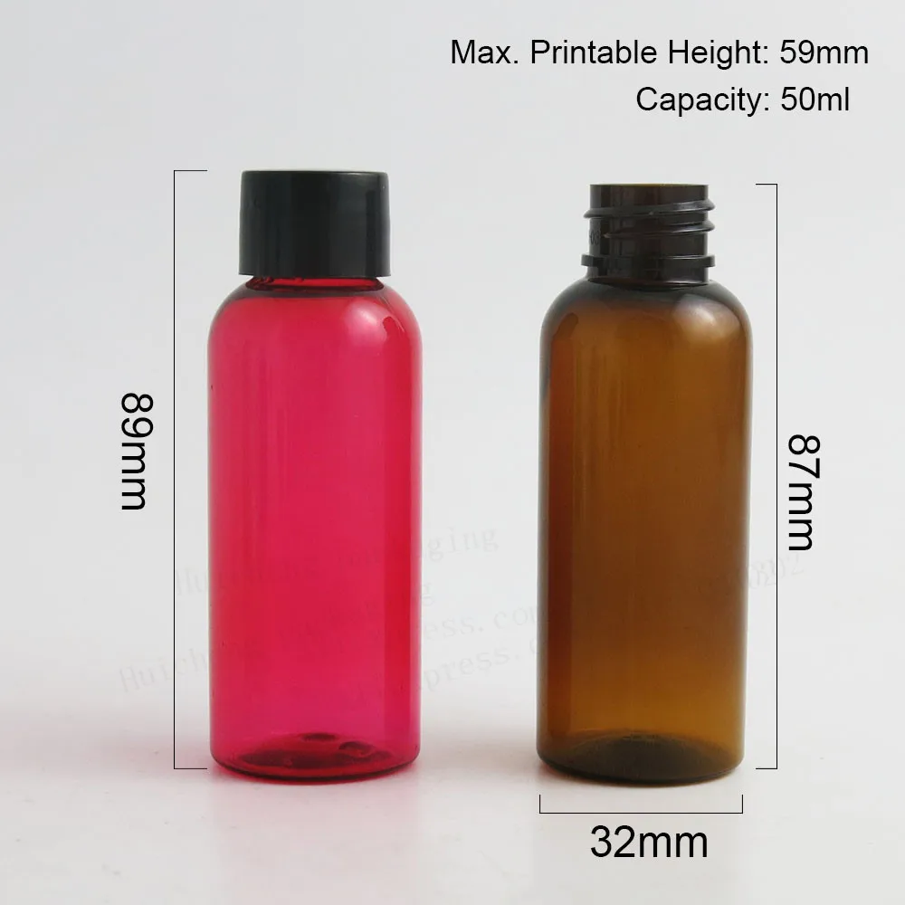 50x50 мл пустая ПЭТ дозирующая бутылка с пластиковой крышкой 50cc тара для косметического крема Янтарный синий зеленый красный розовый, белый, п... от AliExpress RU&CIS NEW