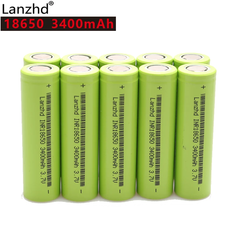 10 шт. 100% Новый оригинальный INR18650 3 7 v 3400mah 18650 литиевая аккумуляторная батарея для