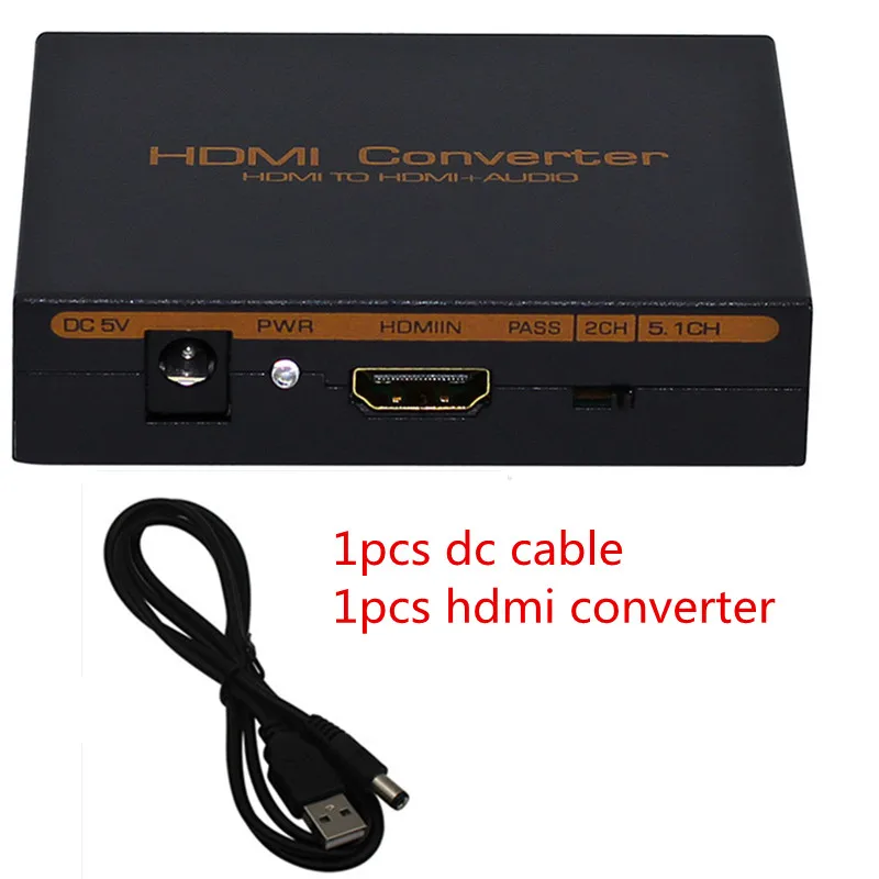 dc cable HDMI аудио экстрактор 5.1ch 2.0ch HDMI аудио экстрактор сплиттер HDMI к аудио экстрактор оптический TOSLINK SPDIF+ L/R - Цвет: dc cable