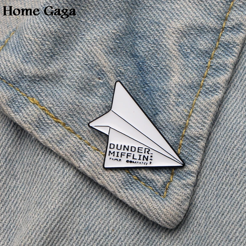 Homegaga офис Дандер mifflin Бесконечность бумага Самолет цинк галстук булавки броши