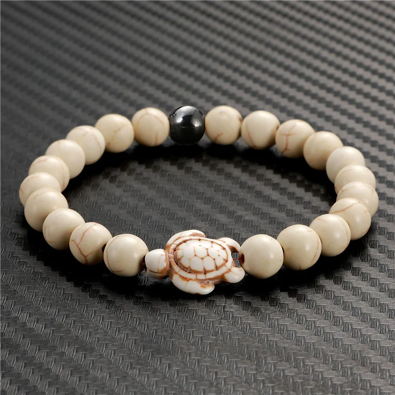 Натуральный камень Черный желчный бусины магнитные Черепаховые браслеты для