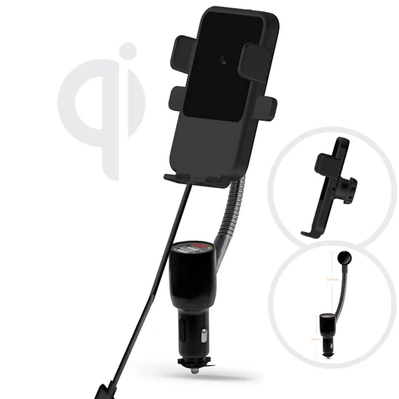 Автомобильный держатель TOPZERO для Xiaomi, Беспроводная зарядка, двойной USB, автомобильное беспроводное зарядное устройство для iPhone, автомобильное крепление, беспроводное зарядное устройство