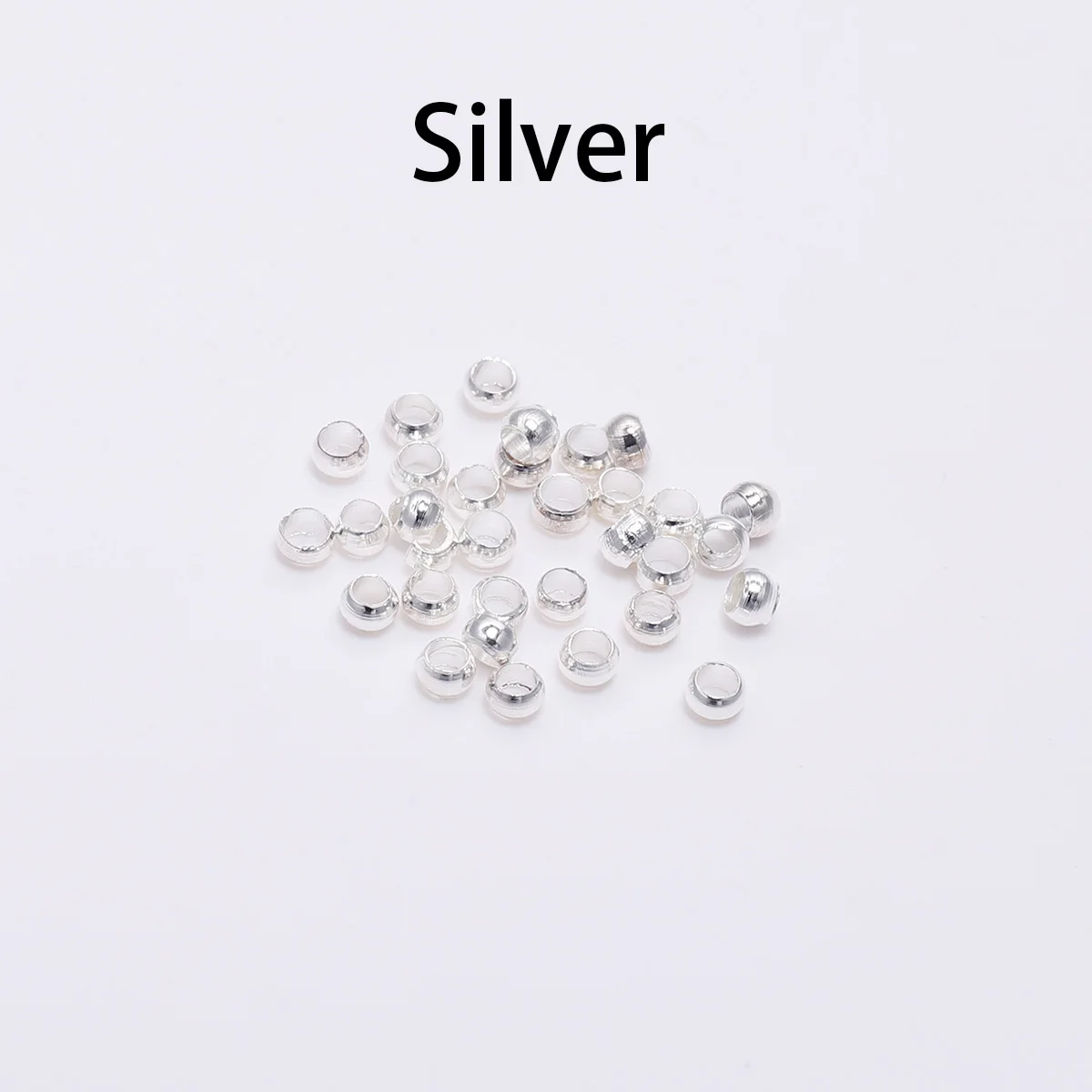 Silver 500 шт./лот 2/2. 5/3 мм серебро золото античный бронзовый шар плунжерный шарик гладкий шар Обжимные бусины для изготовление, поиск ювелирных изделий Аксессуар - Цвет: Silver