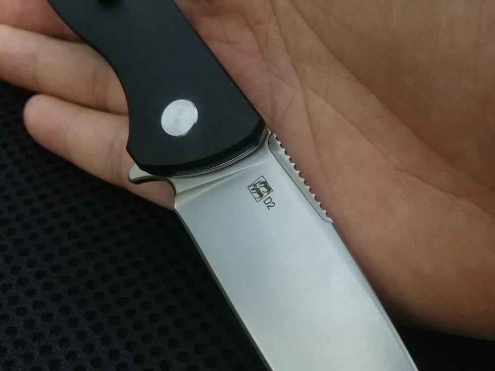 Подставка для ножей jonnyjamie, Черная Ручка G10, D2, стальное лезвие, складной нож, для выживания, охоты, маленький нож для повседневного использования, инструменты