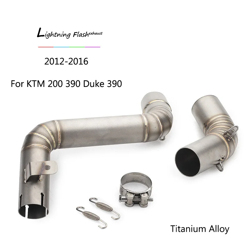 Titanium Alloy Для 2012- KTM 200 390 Duke выхлопная труба 51 мм средняя труба слипоны для KTM 125 250 390 титановый сплав из нержавеющей стали - Цвет: Titanium Alloy